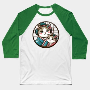 Japanese cat mom Baseball T-Shirt